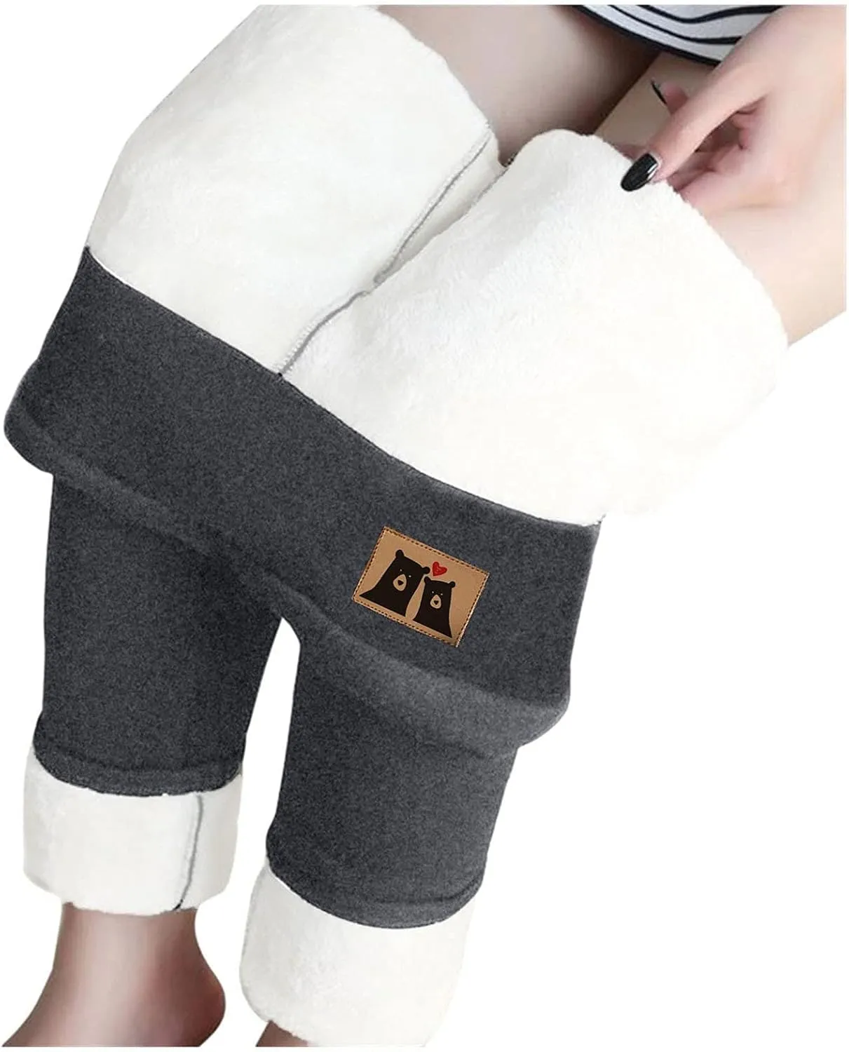 aihihe Women's Plus Size Warm Fleece Sherpa Lined Leggings 2023 Winter Thermal Tights Tummy Control Soft Casual Bottoms