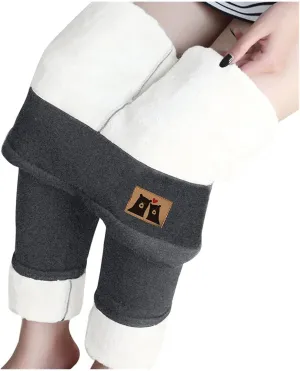 aihihe Women's Plus Size Warm Fleece Sherpa Lined Leggings 2023 Winter Thermal Tights Tummy Control Soft Casual Bottoms