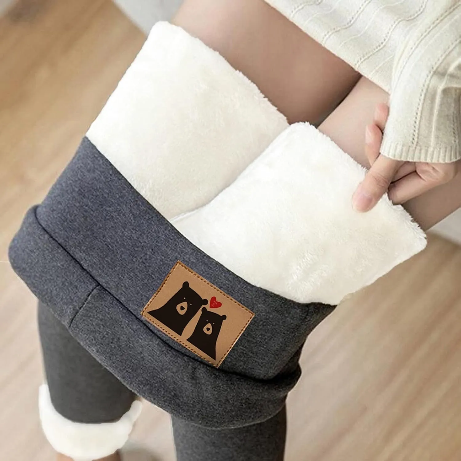 aihihe Women's Plus Size Warm Fleece Sherpa Lined Leggings 2023 Winter Thermal Tights Tummy Control Soft Casual Bottoms