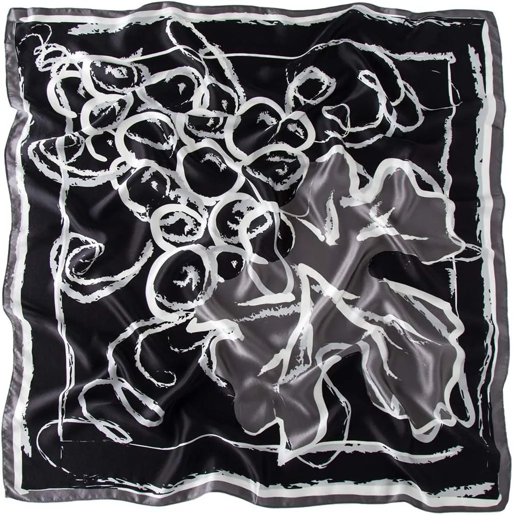 ANDANTINO 100% Pure Mulberry Silk Scarf 35" Large Square Lightweight Headscarf –Women’s Hair Wraps-With Gift Packed