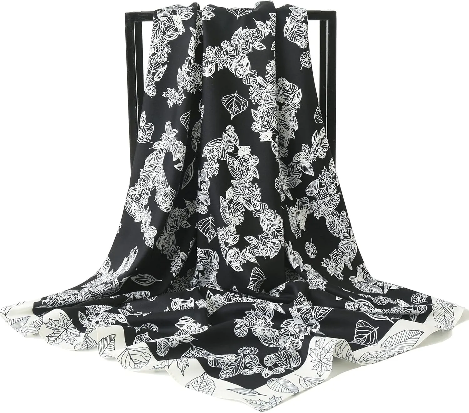 ANDANTINO 100% Pure Mulberry Silk Scarf 35" Large Square Lightweight Headscarf –Women’s Hair Wraps-With Gift Packed