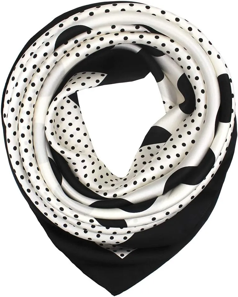 ANDANTINO 100% Pure Mulberry Silk Scarf 35" Large Square Lightweight Headscarf –Women’s Hair Wraps-With Gift Packed