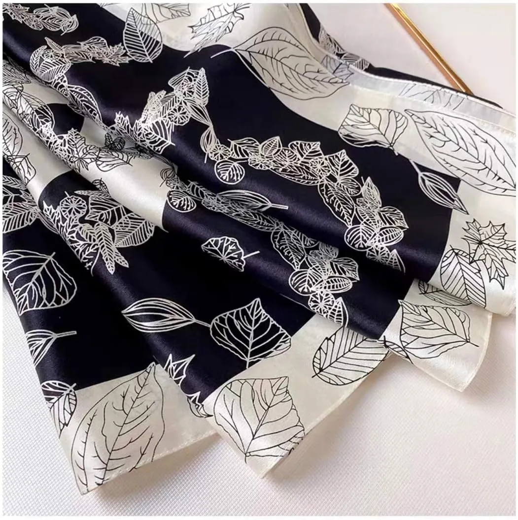 ANDANTINO 100% Pure Mulberry Silk Scarf 35" Large Square Lightweight Headscarf –Women’s Hair Wraps-With Gift Packed