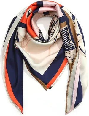 ANDANTINO 100% Pure Mulberry Silk Scarf 35" Large Square Lightweight Headscarf –Women’s Hair Wraps-With Gift Packed