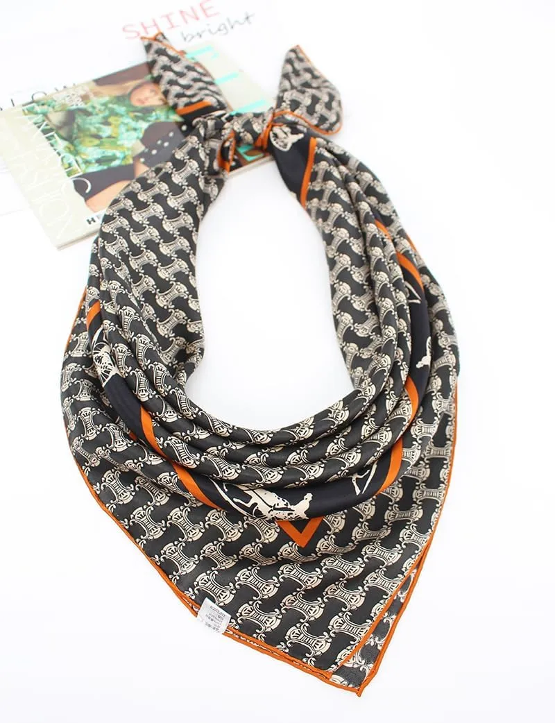 ANDANTINO 100% Silk Scarf 43" Large Square Lightweight Headscarf& Shawl–Women Hair Wraps-With Gift Packed