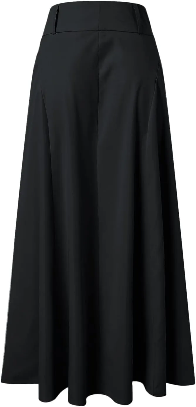 Athletic Skirts Women Summer Lightweight High Elastic Waist Solid Loose A-Line Long Skirts for Going Out Outfits