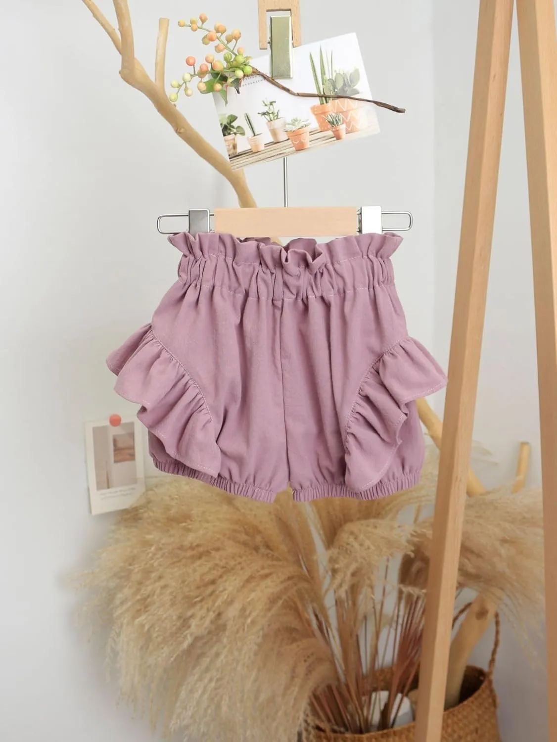 Baby Girls Ruffle Shorts Toddler Diaper Covers Little Girls Bottoms Bloomers Cotton Pants 3 Months-6T