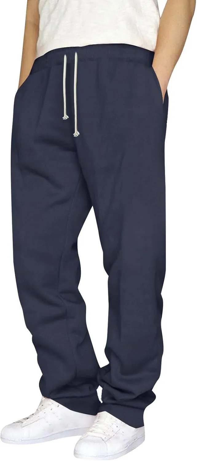 Baggy Fleece Lined Cinch Bottom Sweatpants Mens Sweatpants with Pockets Thicken Solid Color Yoga High Waisted Joggers