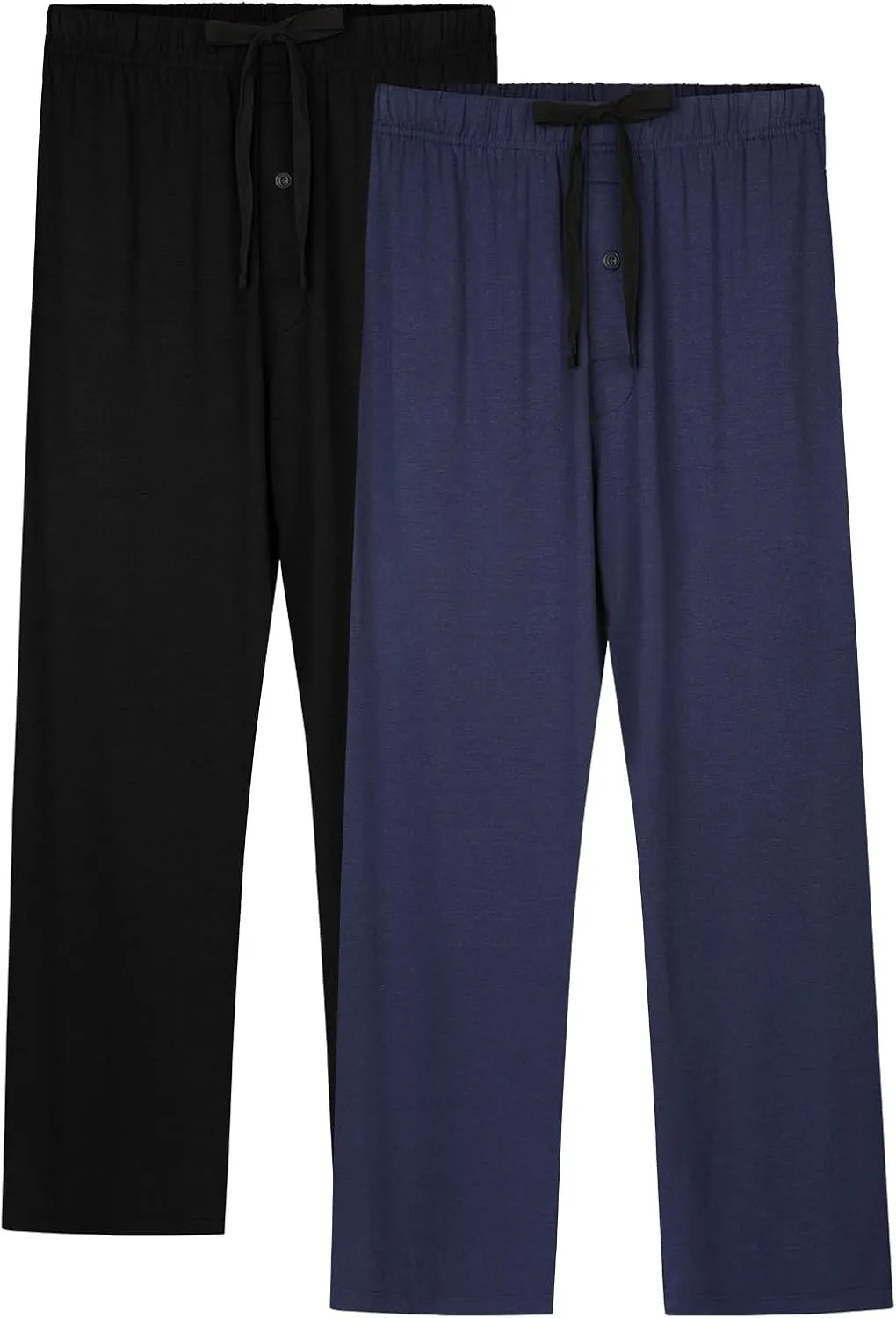 BAMBOO COOL Mens Pajama Pants Sleep Lounge Bottoms Soft Comfy Long Pj Pant Sleepwear with Pockets 2 Pack