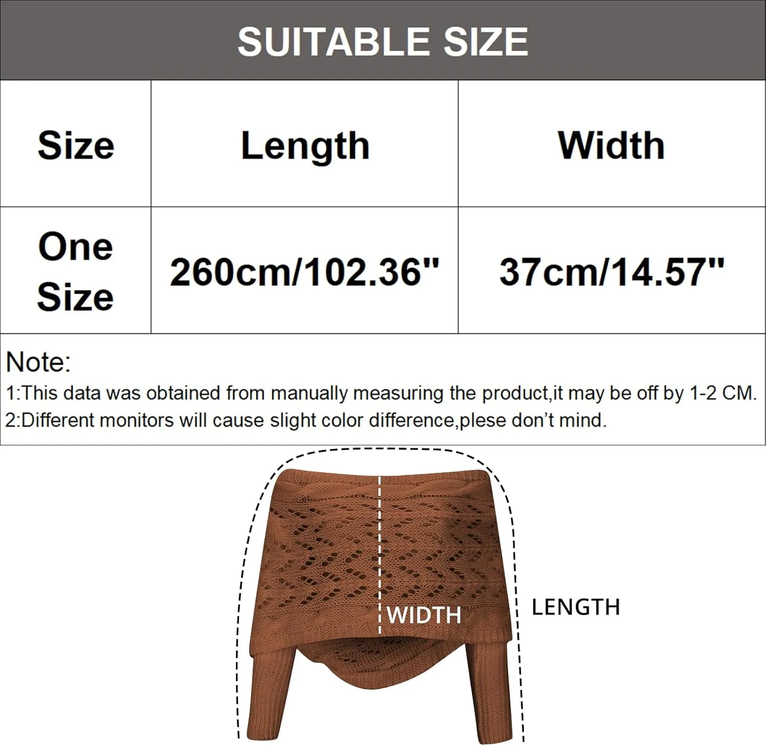 Baonmy Scarf with Sleeves for Women, Shawl Wraps Knitted Cable Crochet Multifunctional Scarf Sweaters with Sleeves