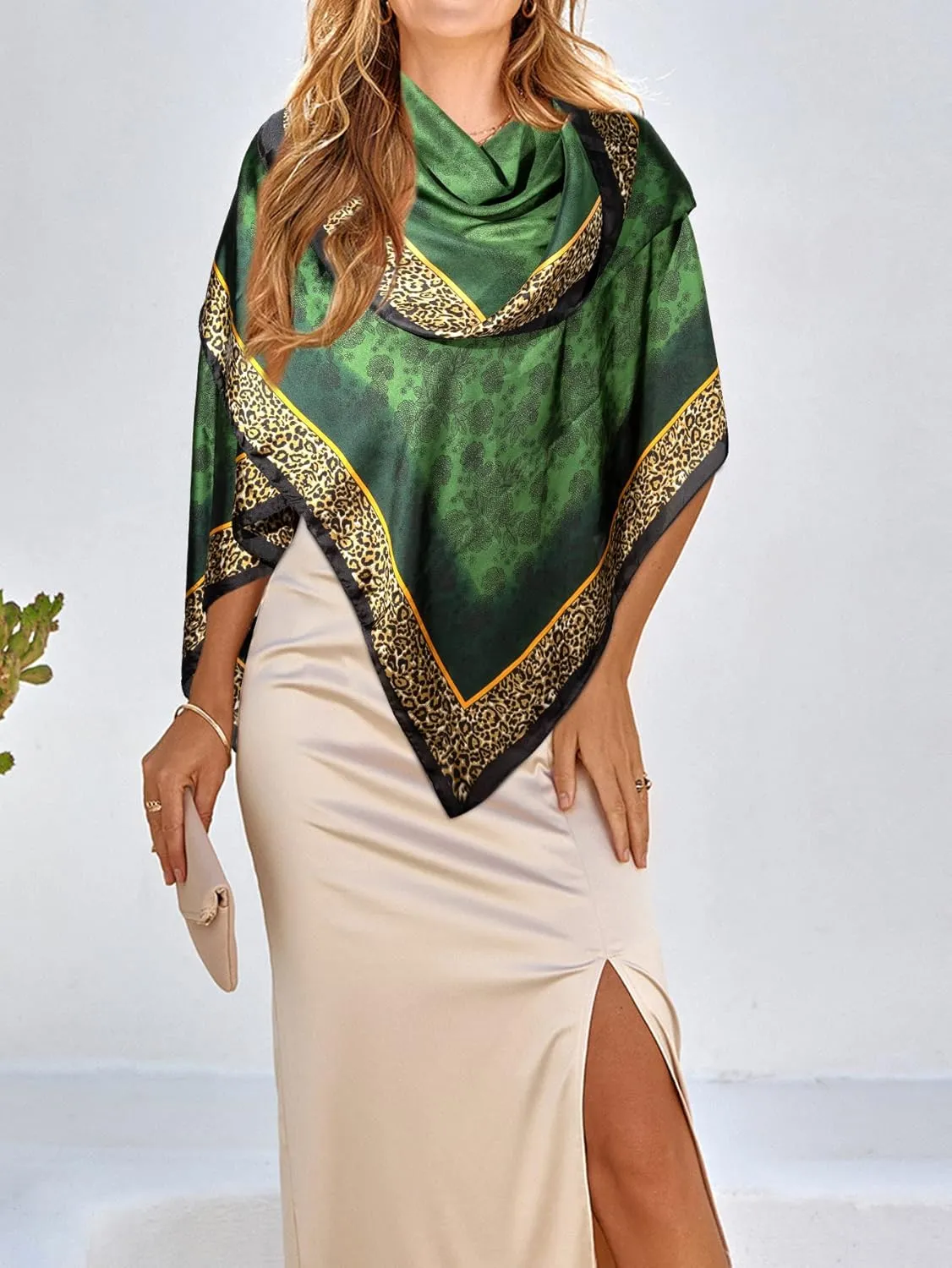 Bestshe Scarves for Women Lightweight Fashion Floral Large Silk Scarf Long Shawl Wraps with Gift Packed