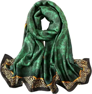 Bestshe Scarves for Women Lightweight Fashion Floral Large Silk Scarf Long Shawl Wraps with Gift Packed