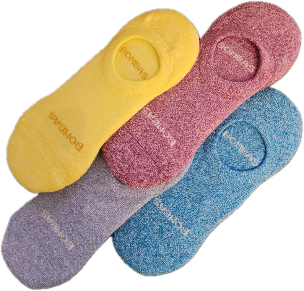 Bombas Originals No-Show Socks, Mixed Bright Colors, Medium, Pack of 4