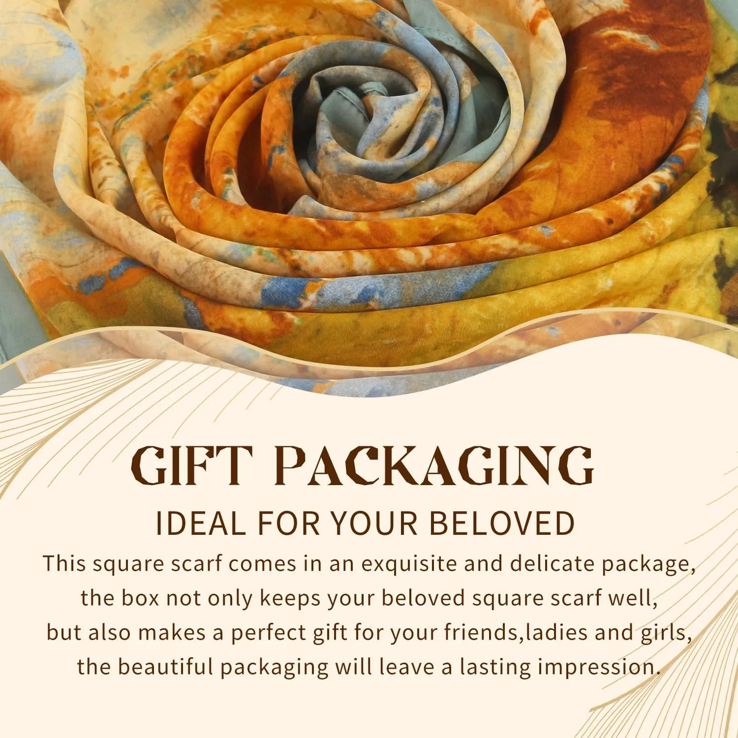 BOROLA Elegant Silk Square Scarf for Women 27.5"x27.5" Fashion Scarves with Beautiful Gift Packed