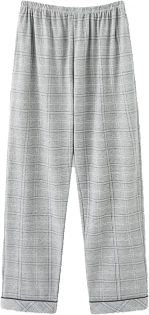 Cambkatl Men's Plaid Pajamas Bottoms Comfort Cotton Elastic Waist Drawstring Lounge Pants Casual Sweatpants with Pockets