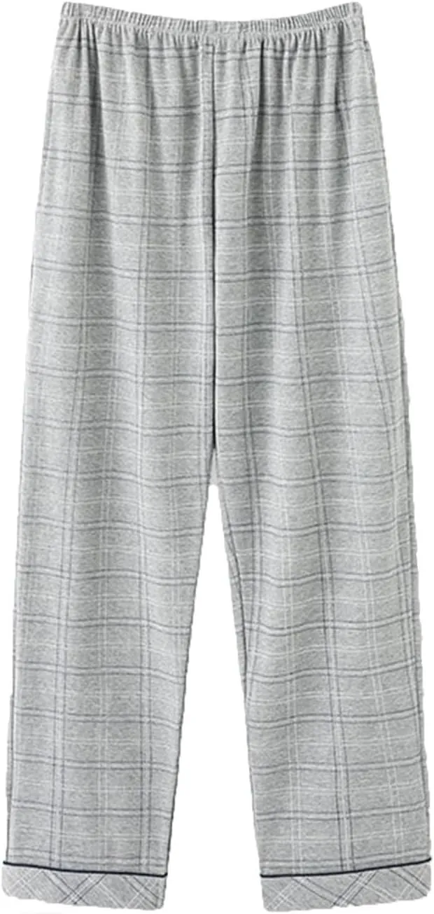 Cambkatl Men's Plaid Pajamas Bottoms Comfort Cotton Elastic Waist Drawstring Lounge Pants Casual Sweatpants with Pockets
