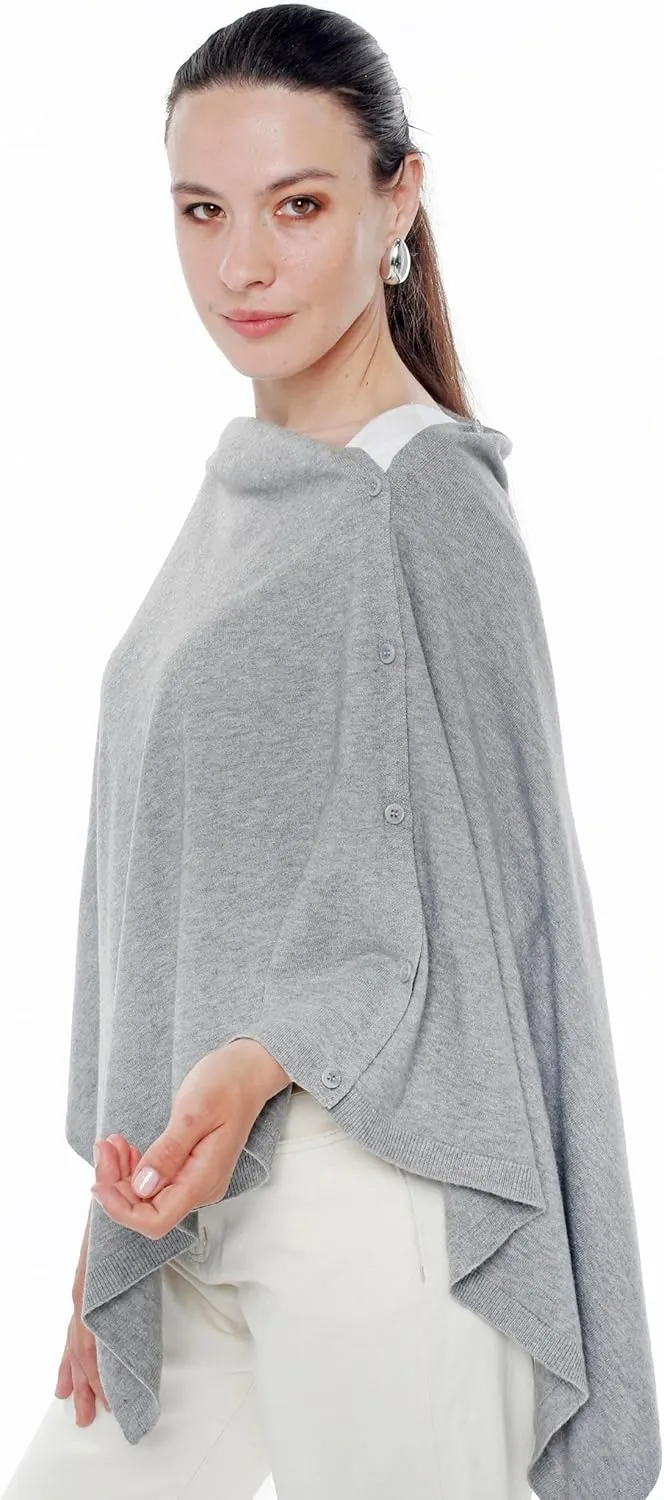 Cashmere Like Acrylic Knitted Dress Topper, Poncho Sweater,Shawl Wraps for Women Ultra Soft. Versatile Cape, Scarf