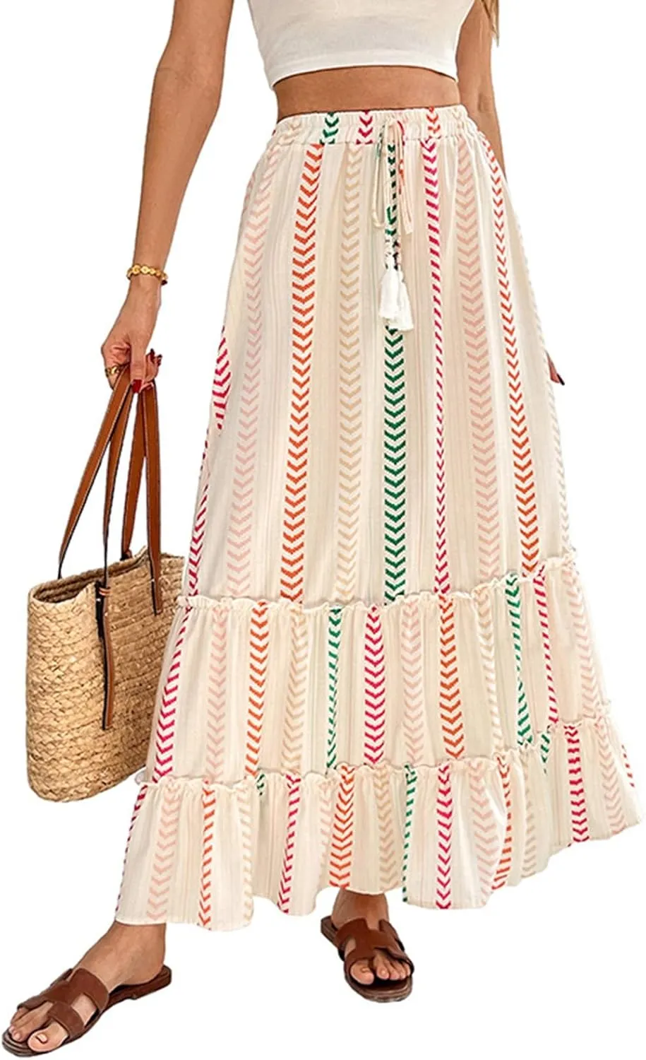 Casual Skirts for Women, Maxi Beach Trendy Vacation Summer Womens Skirts
