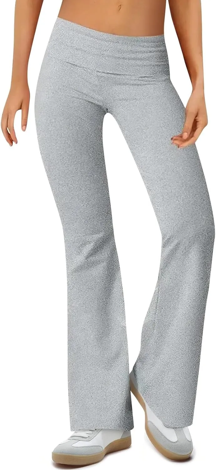 ChicCrate Flare Wide Leg Sweatpants Women Baggy Drawstring Athletic Pants High Waisted Joggers Pants Bell Bottoms