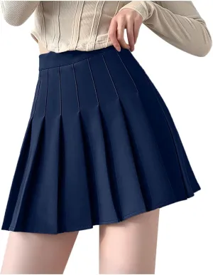 Cute Skirts for Women Womens Girls Solid Pleated Skirt Basic Skirt Aline Design Skirt Tee Girls Cute Mini Skirts