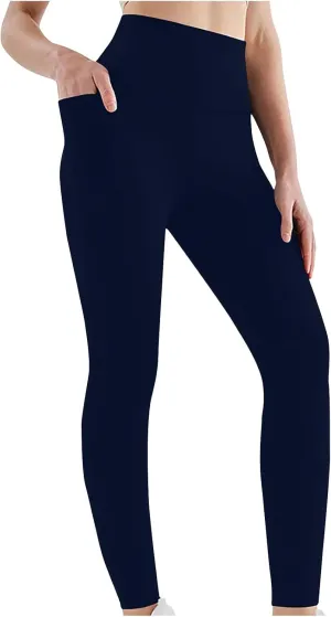 DASAYO Yoga Pants with Pockets for Women High Waist Tummy Control Comfy Soft Leggings Gym Exercise Running Workout Bottoms