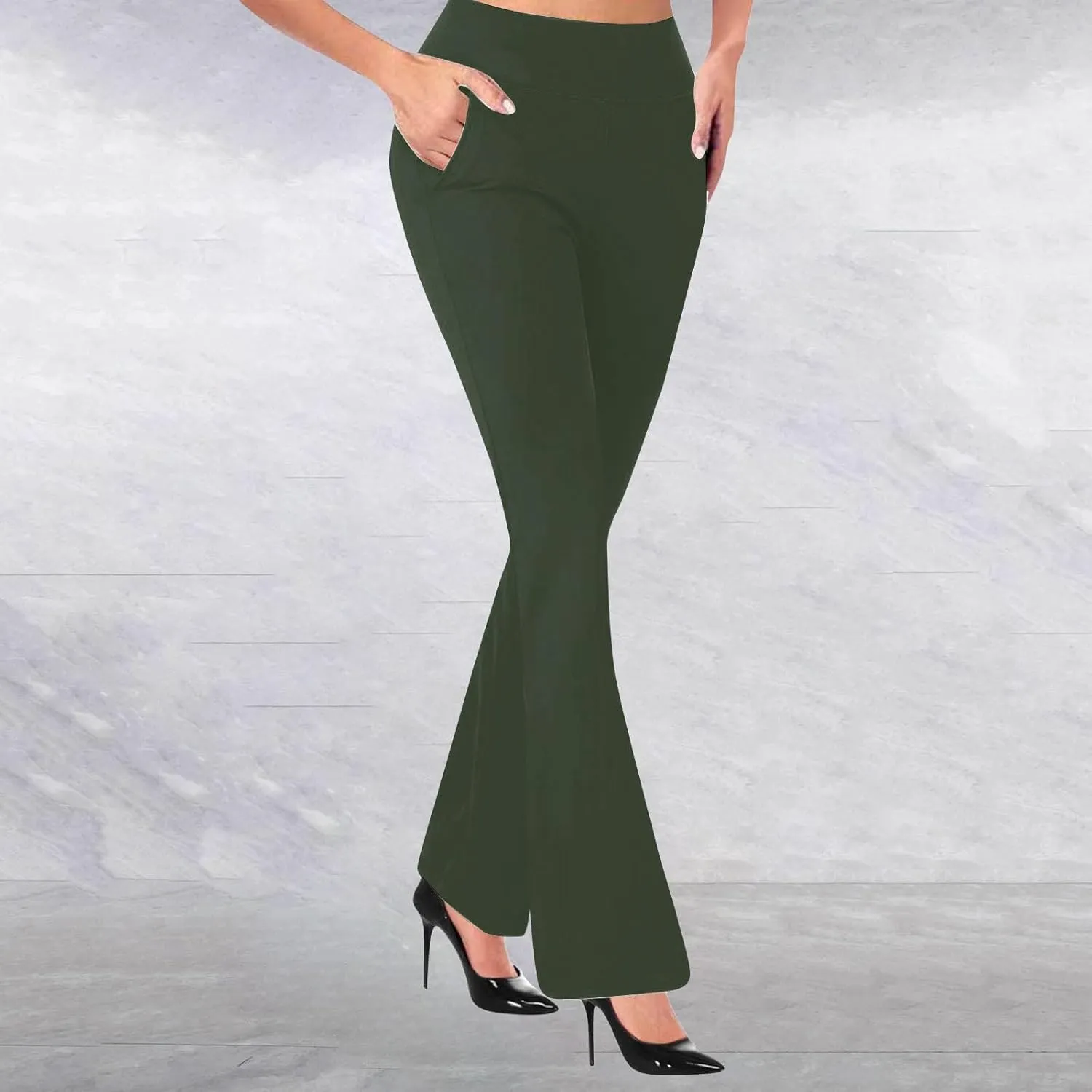 Dress Pants Women Business Casual Work Pants Women High Waist Stretchy Trousers Pull on Office Slacks Bottoms