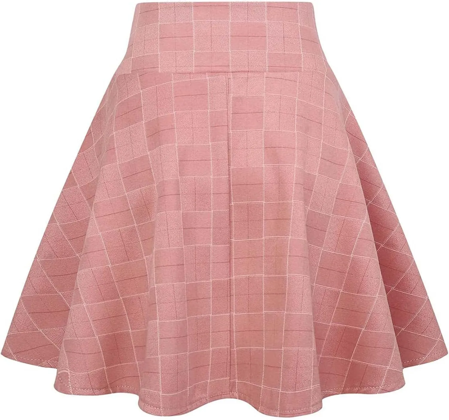 ECDAHICC Women's High Waist Lace Up Plaid Mini Pleated Skirts Cheerleader A Line Flare Skater Skirts School Skirts
