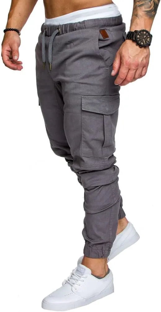 Familyhouse Men's Cargo Pants with Multi Pockets Casual Jeans Sport Jogging Bottoms Plus Size Slim Fit Mountain Baggy Pants