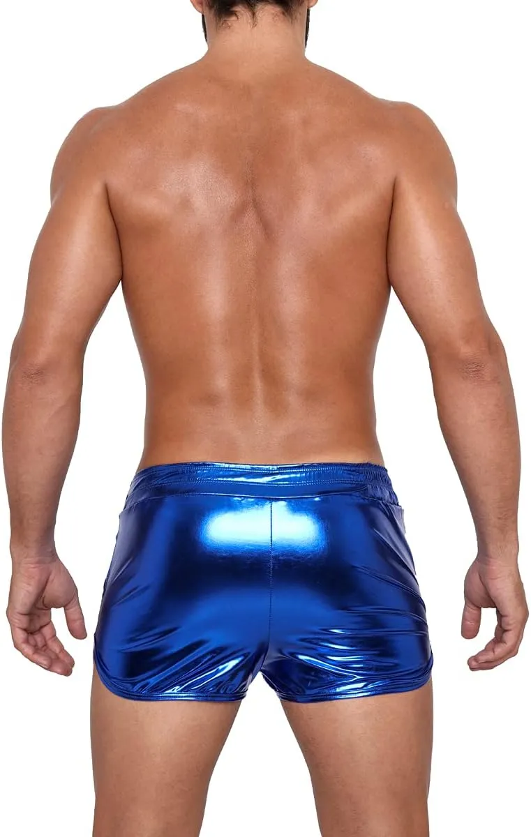 Gary Majdell Sport Men's Liquid Metallic Active Quick Dry Shorts with Pockets for Gym or Club Wear