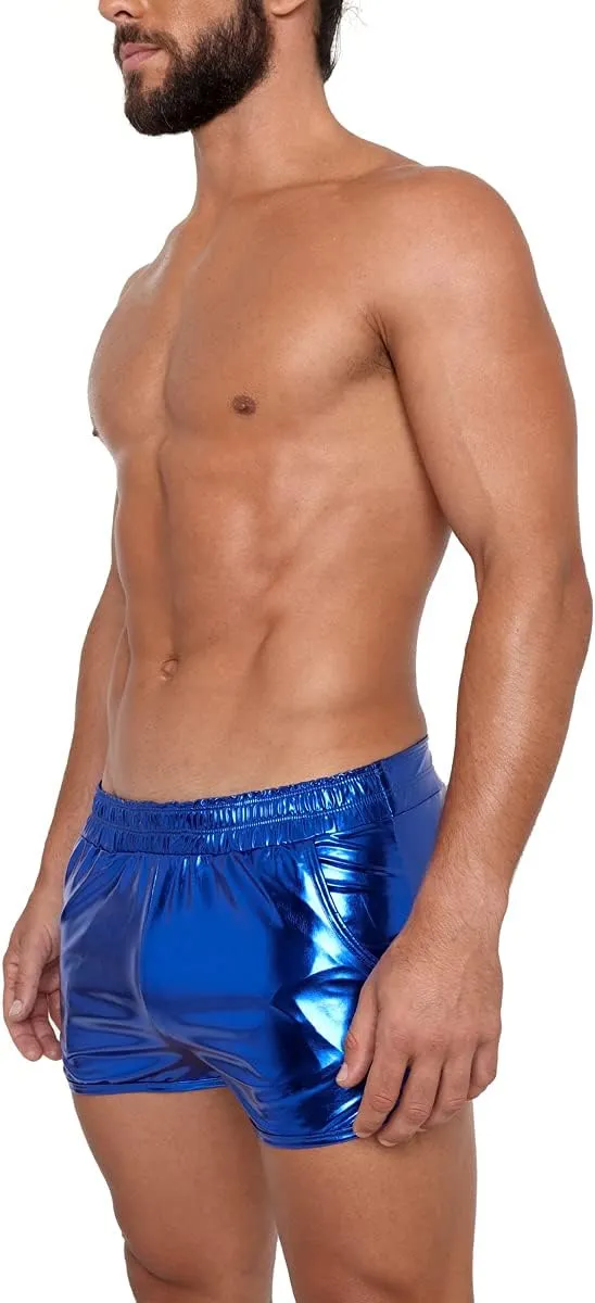 Gary Majdell Sport Men's Liquid Metallic Active Quick Dry Shorts with Pockets for Gym or Club Wear