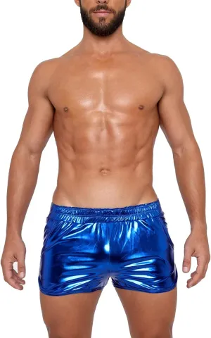 Gary Majdell Sport Men's Liquid Metallic Active Quick Dry Shorts with Pockets for Gym or Club Wear