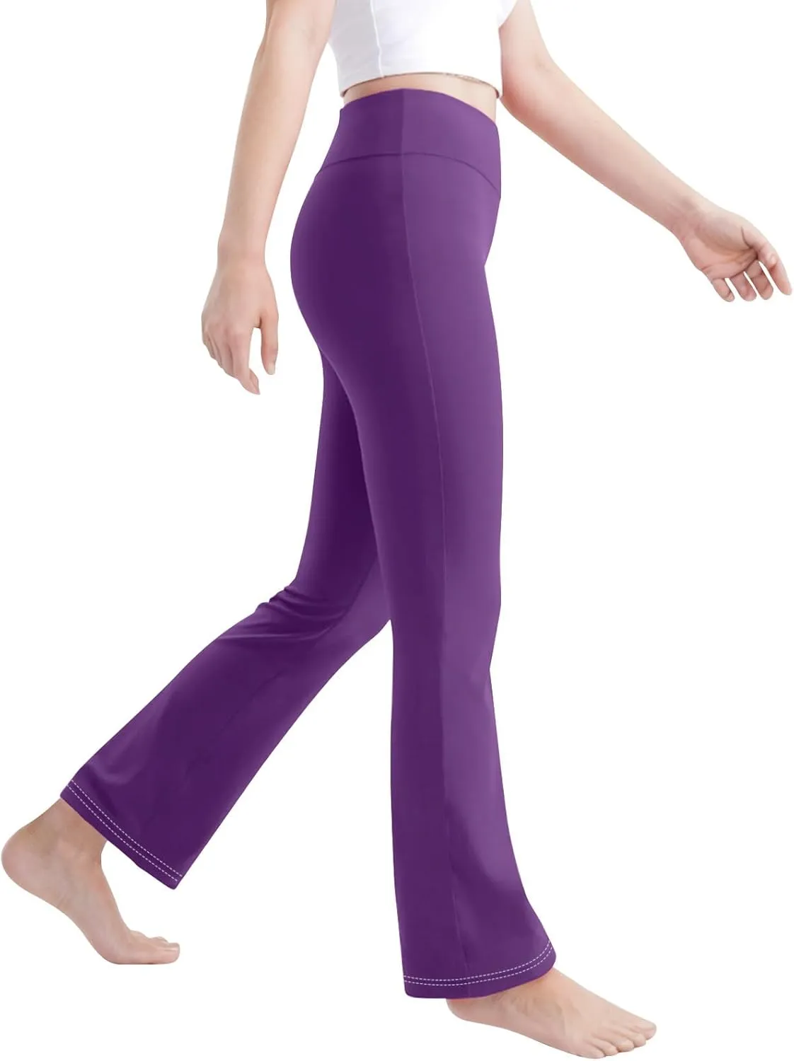 Girl's Bootcut Leggings Kids Stretch High Waisted Flare Yoga Pants Girls Workout Bell Bottoms Leggings Full Length