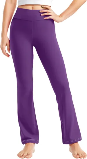 Girl's Bootcut Leggings Kids Stretch High Waisted Flare Yoga Pants Girls Workout Bell Bottoms Leggings Full Length