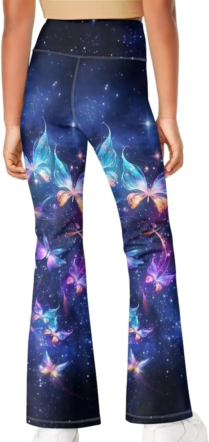 Girl's Flare Leggings Casual High Waist Yoga Pants Bootcut Pants Kids Dance Bell Bottoms Leggings