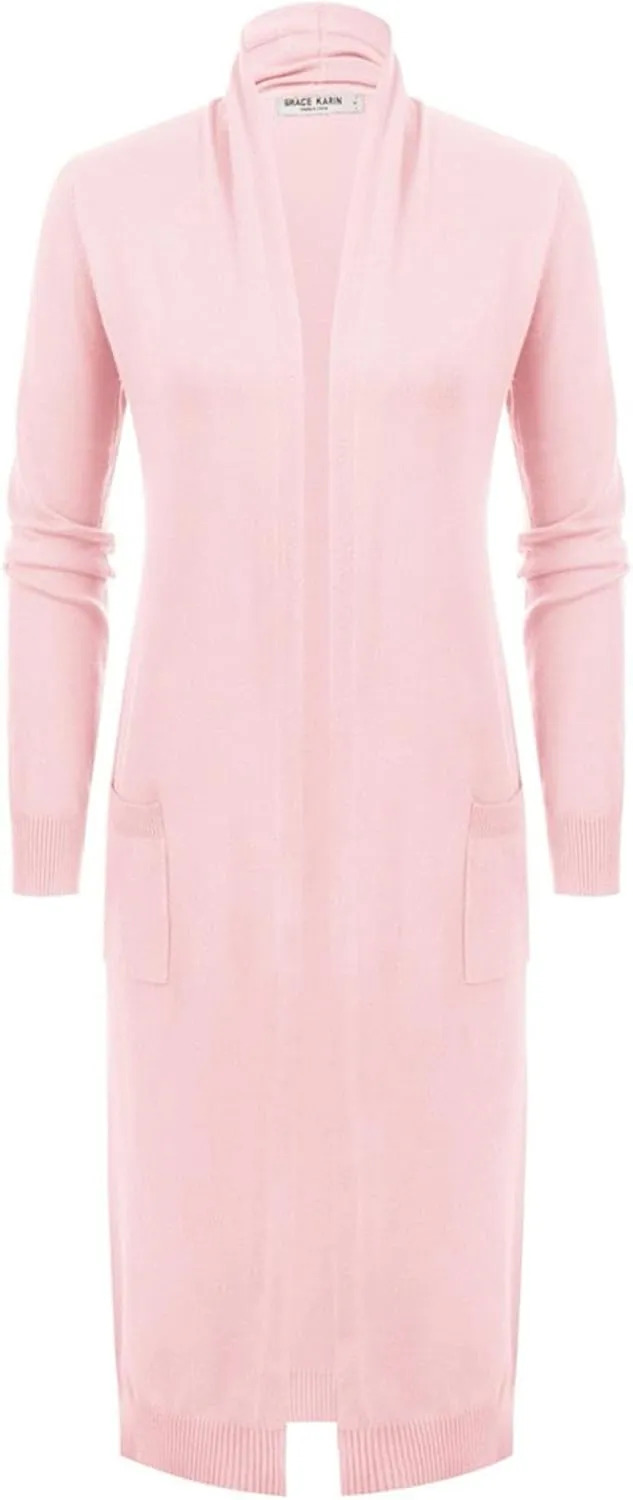 GRACE KARIN Women's 2025 Trendy Long Cardigans Sweater Lightweight Open Front Long Sleeve Maxi Duster Coats with Pockets