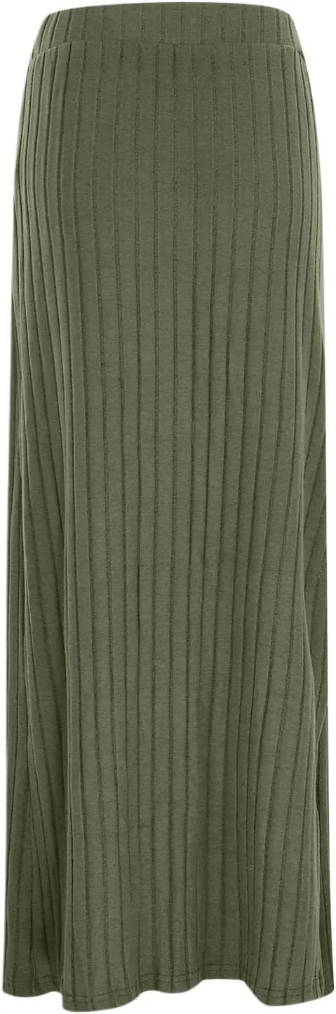 High Waisted Skirts for Women Tummy Control Split Solid Slim Fit Casual Long Skirts for Going Out Vacation Clothes