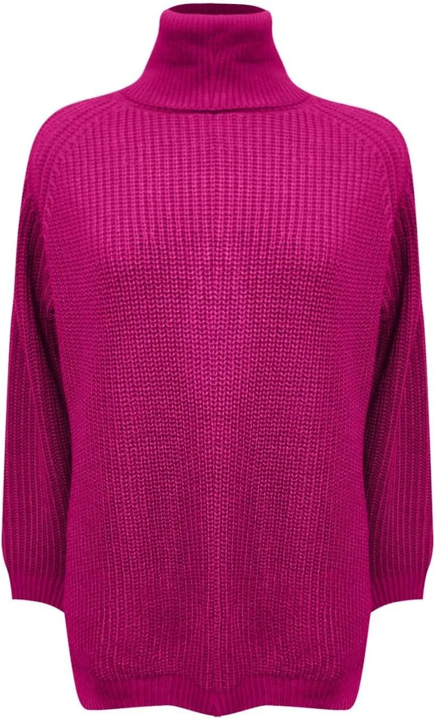 iLH Fall Sweater for Women 2024 Oversize Knit Sweaters Turtleneck Solid Chunky Pullover Sweatshirt Crochet Jumper Tops