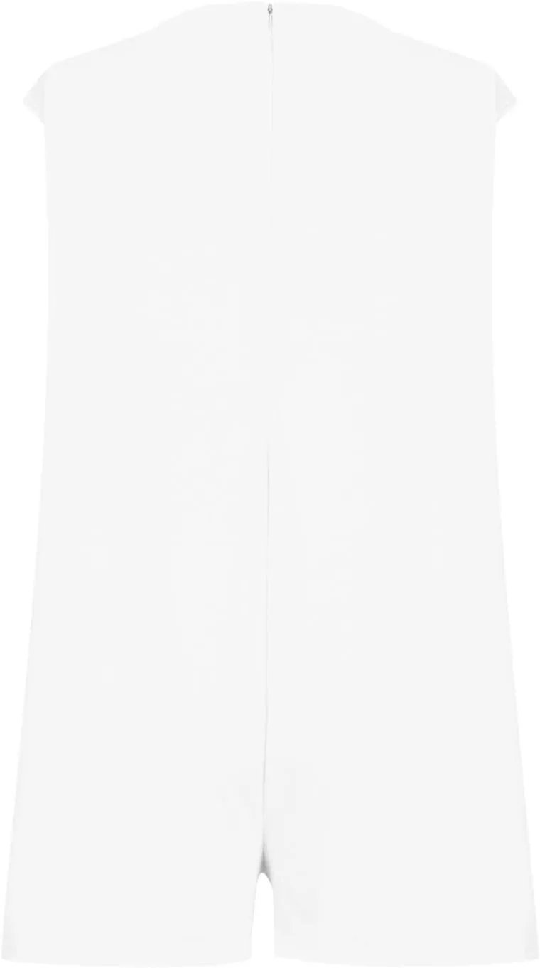 JOAU Women's Summer Casual Sleeveless Romper V Neck Tie Front Pleated Shorts Overalls Jumpsuit with Pockets 2025 Clothes