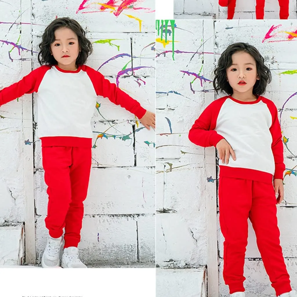 Kids Boy Girl Solid Cotton Elastic Waist Winter Warm Pants Toddler Baby Bottoms Sport Jogger Sweatpants with Pocket