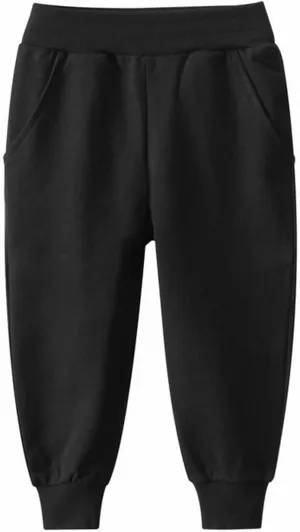 Kids Elastic Waist Cotton Sweatpants Casual Active Joggers Girl Boy Sweat Pants Toddler BAB Pocket Bottoms Dress Pants