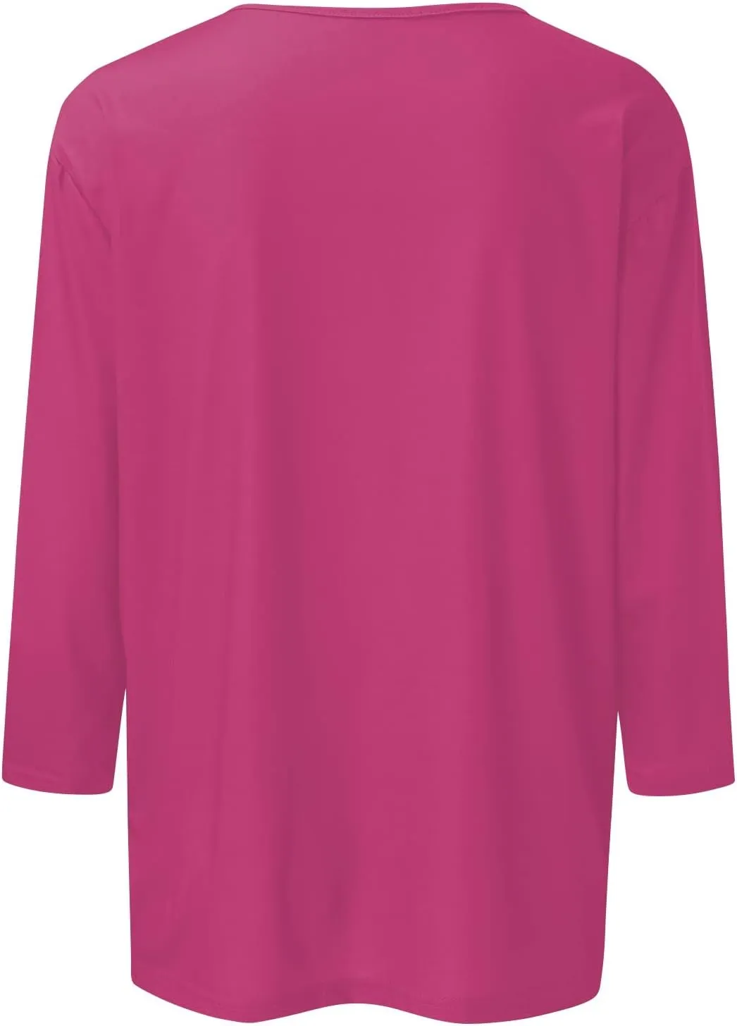 Ladies Tops and Blouses 3/4 Sleeve Basic Plain Tees for Women Wmens Casual Tops White Blouse Women's T-Shirts S-2XL
