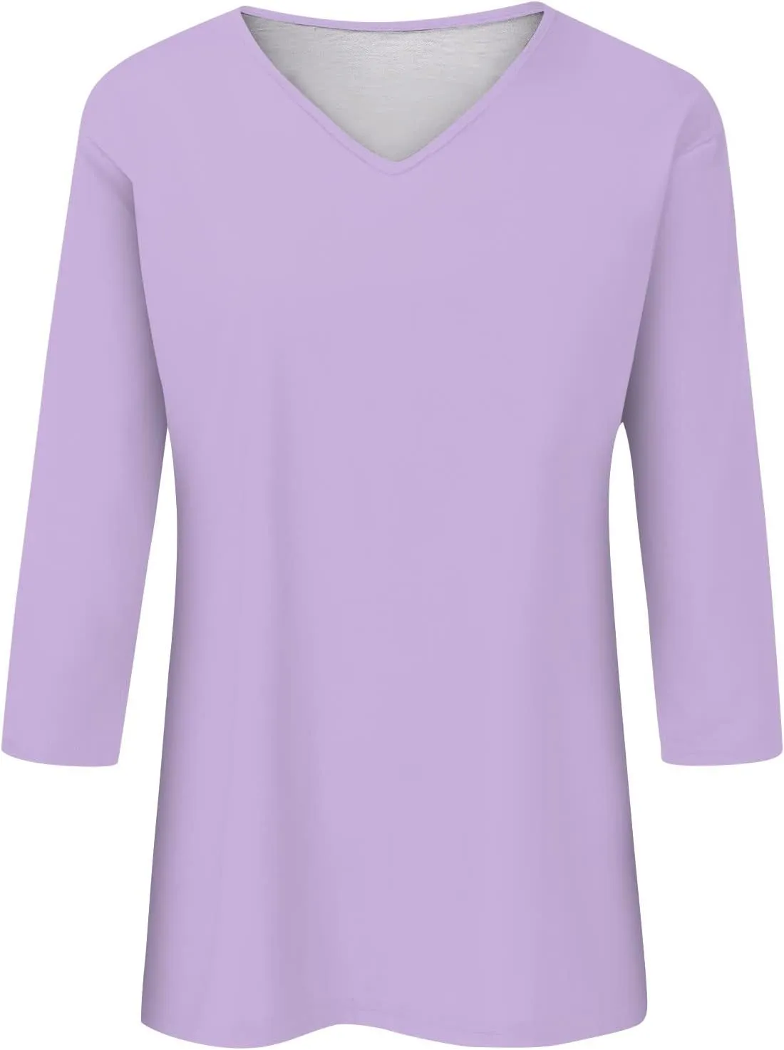 Ladies Tops and Blouses 3/4 Sleeve Basic Plain Tees for Women Wmens Casual Tops White Blouse Women's T-Shirts S-2XL