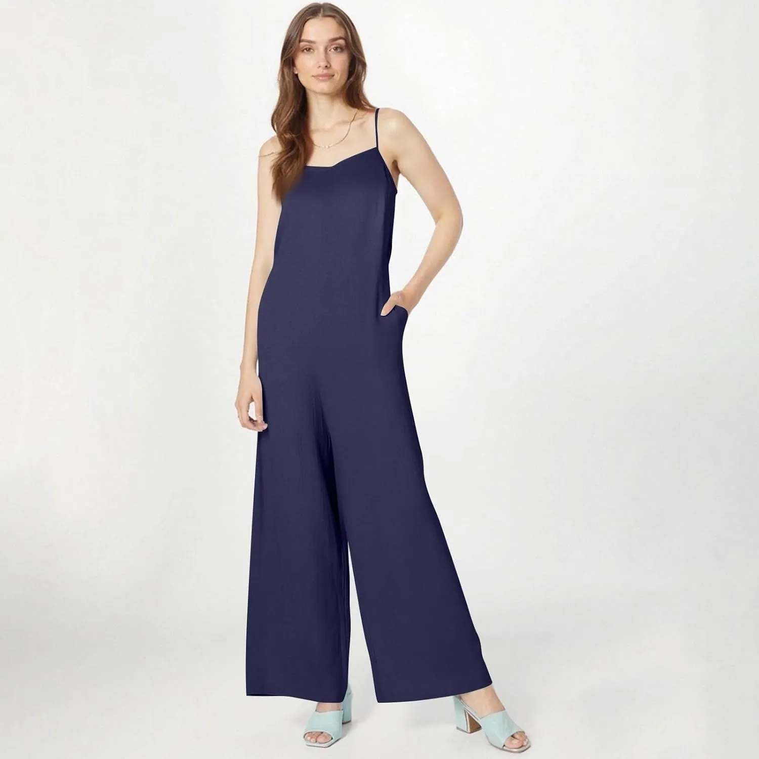 Linen Jumpsuits for Women Adjustable Strap Maternity Jumpsuit Baggy Lightweight Wide Leg One Piece Jumpsuits Pockets