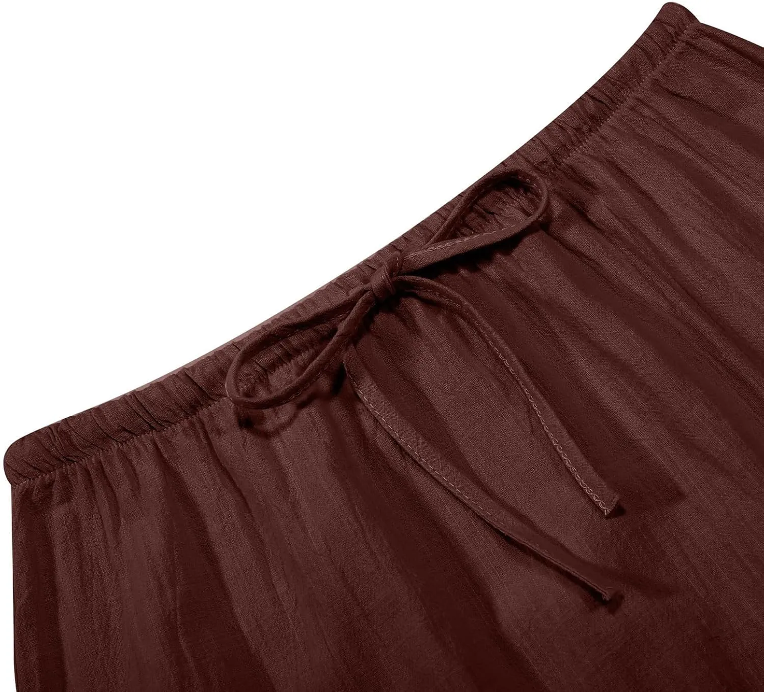 Linen Long Skirts for Women Summer Casual Flowy Skirts A Line Drawstring Waist Maxi Skirt Beach Vacation Skirt