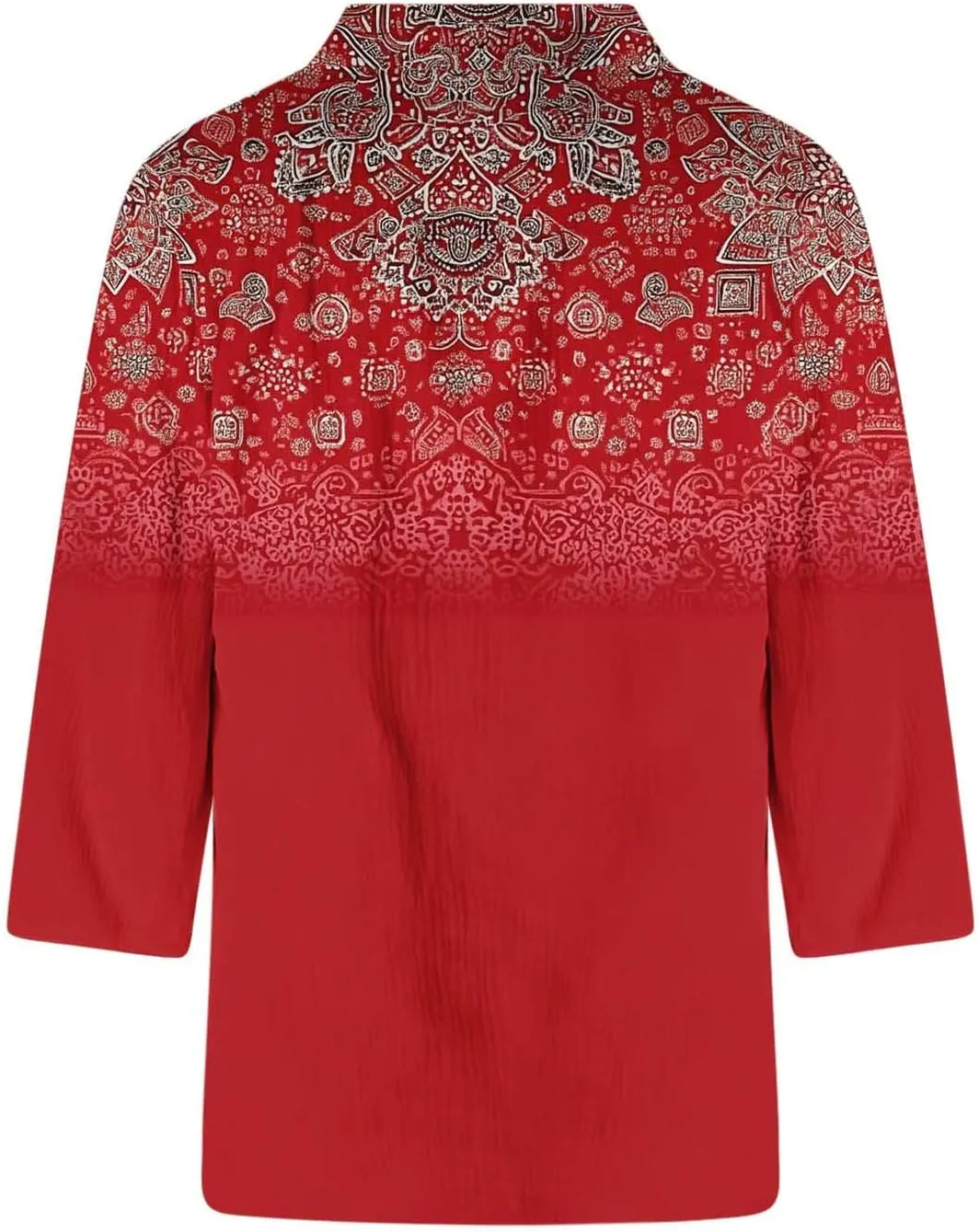Linen Shirts for Women Cute Boho Floral Graphic Tees Summer 3/4 Length Sleeve V Neck Tunic Blouses Casual Tshirts