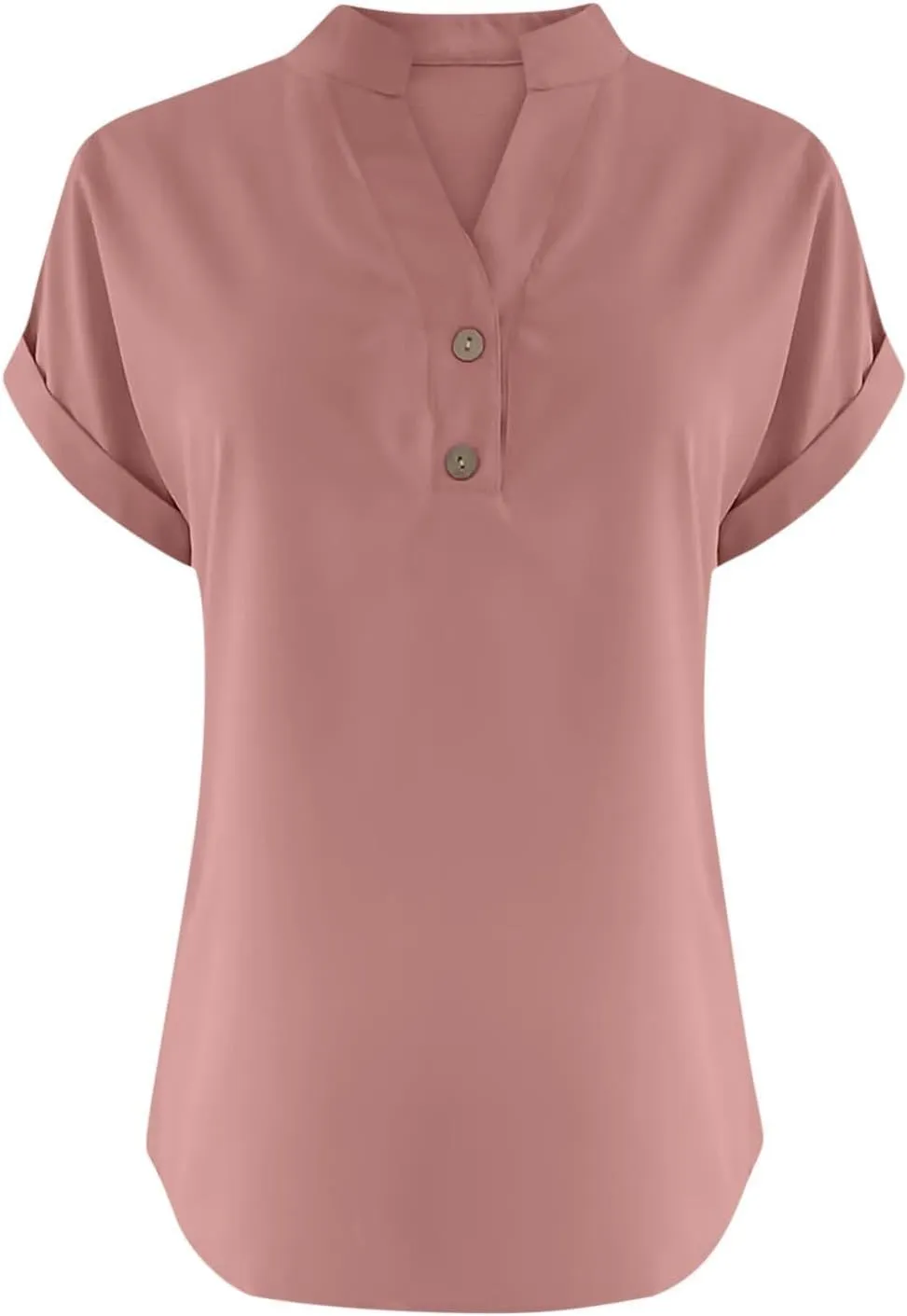 Linen Shirts for Women Summer Short Sleeve Linen Tops V Neck Button Down Shirts Plus Size Tops Dressy Shirt Blouses