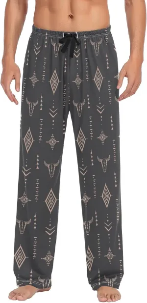 linqin Men's Pajama Pant Comfy Soft Lounge Sleep Pants Amanita Mushroom Seamless Pattern Design Pajama Bottoms