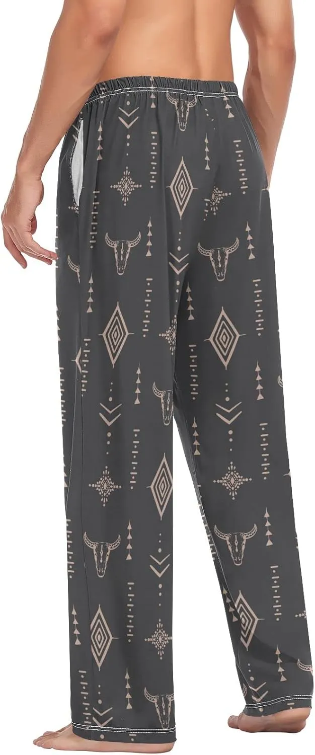 linqin Men's Pajama Pant Comfy Soft Lounge Sleep Pants Amanita Mushroom Seamless Pattern Design Pajama Bottoms