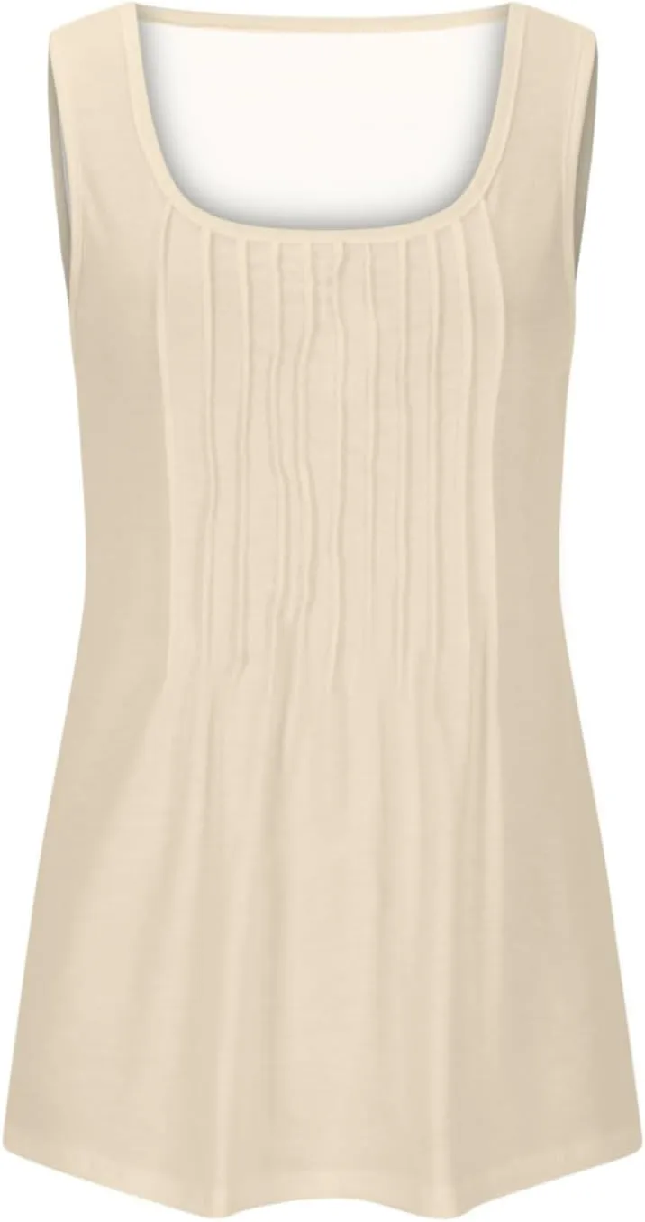 Lmdudan Plus Size Tank Tops for Women Fashion Solid Color Sleeveless U Neck Tees 2024 Summer Loose Flowy Casual Comfy Shirts