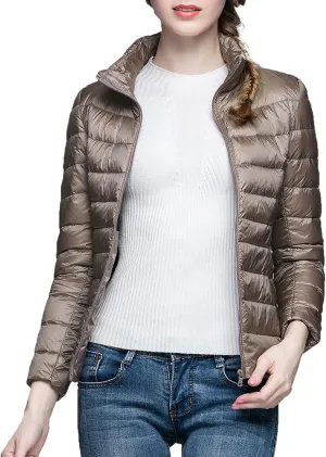 Long Down Coats for Women Stand Collar Skimpy Winter Lightweight Puffer Jackets Bubble Coats Down Jacket Women